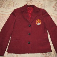 пиджак бордовый для девочки, рост 140-146