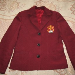 пиджак бордовый для девочки, рост 140-146