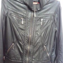 Черная куртка кожзам, весна осень