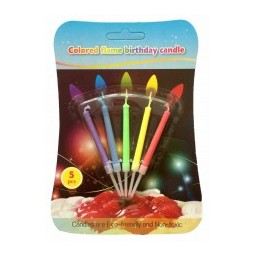 Свеча на торт с разноцветным пламенем