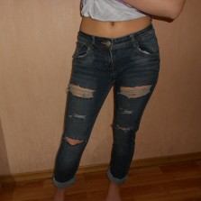 Джинсы летние, рваные, Германия, xs/s, 24/25