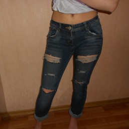 Джинсы летние, рваные, Германия, xs/s, 24/25