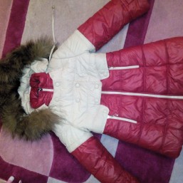 теплый пуховик на девочку