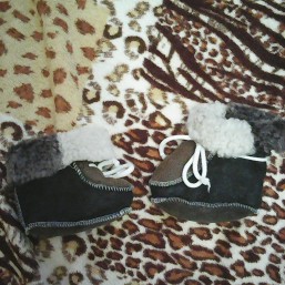 Кожаные пинетки, вязаные пинетки, вязаные носки, носочки на 1-1,5 года