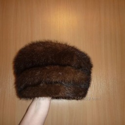 Цельная норковая шапка  56 размер