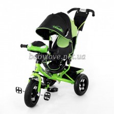 Велосипед детский трехколесный с фарой TILLY Camaro AIR T-362 (надувные колёса) зелёный