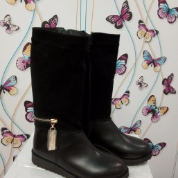 Сапожки зимние кожа замша 19см - Срочно