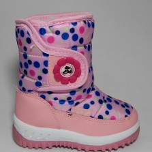 Сноубутсы, дутики, дутые сапоги розовые в горошек на девочку, ТМ "EeBb", D9003, размеры: 22, 23, 24, 25, 26, 27