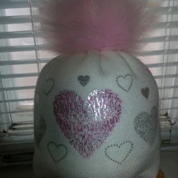 шапка зимняя утепленная Сердца