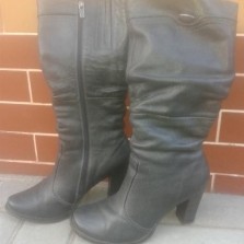 Зимние кожаные сапоги