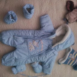 Теплый комбинезон на овчине 74 см.