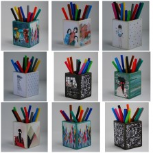 Деревянные подставки под ручки и карандаши 