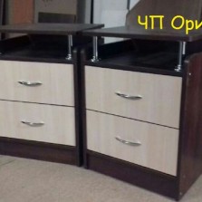 Прикроватная тумбочка, тумбочка с хром-трубами 