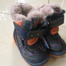 Зимние сапоги мальчику 21 размер. Шалунишка - кожа, мех.