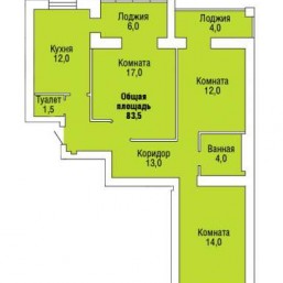 3-х комнатные квартиры, ЖК 