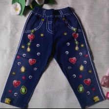 Летние капри для девочки имитация камни (от 3 до 7 лет)