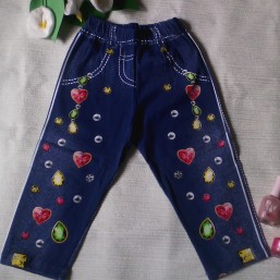 Летние капри для девочки имитация камни (от 3 до 7 лет)