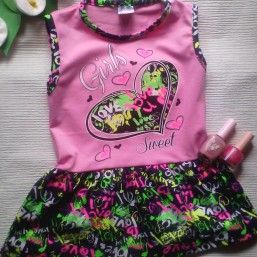 Платье сердечко с заниженой талией для девочки р.92-110
