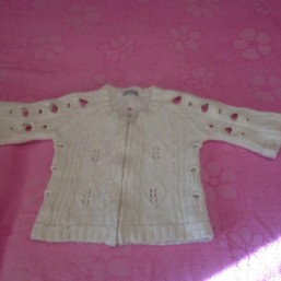 Кофта белая ажурная рост 140, рукав 3/4 и платье туника рост 134