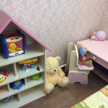 Столик и стульчик с регулировкой высоты. Цвет розовый/белый