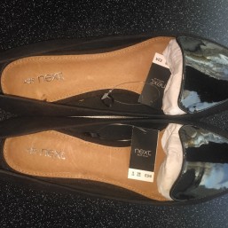 Балетки Next 38 р, на узкую ступню, черные