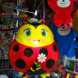 Шарик фольга  божья коровка