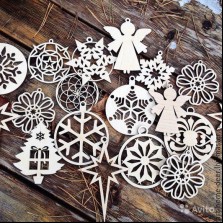 Елочные украшения из дерева