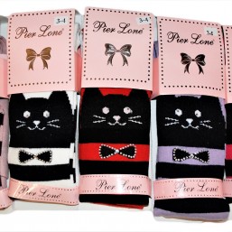 Демисезонные колготки для девочек с кошками ТМ Pier Lone