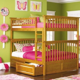  Кровать двухъярусная Щит120 из натурального дерева ольхи