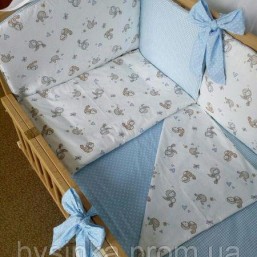  Двухсторонний постельный комплект в кроватку с бортиками подушечками 7ед. -Сладкий сон, Польша !!