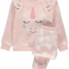 Пижама флисовая плюшевая для девочки единорог от 5 до 13 лет. код 191107