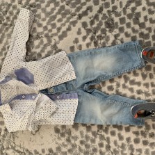 Набор рубашка джинсы и пинетки