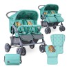 Коляска для двойни Lorelli Twin Green Indians + Mama Bag