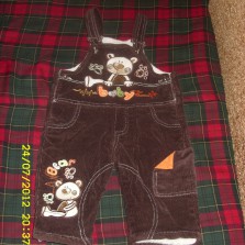 Вельветовый комбенизон на флисе, р-р 74