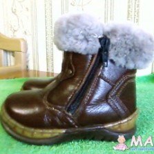 Сапоги зимние кожа 24 р. утеплённые