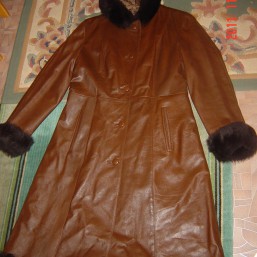 пальто кожаное