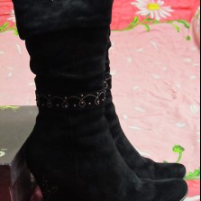 Зимние сапоги, натуральная замша