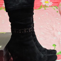 Зимние сапоги, натуральная замша